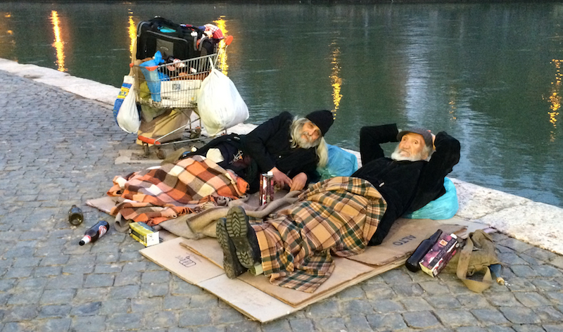 Obdachlose am Tiber